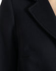 Elegant Virgin Wool Blend Black Blazer