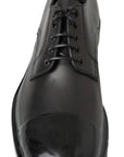 Elegant Derby Lace-Up Leather Shoes in Black