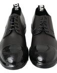 Elegant Derby Lace-Up Leather Shoes in Black