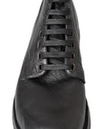 Equisite Black Lace-Up Leather Boots