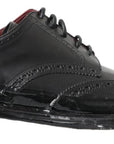 Elegant Black Leather Derby Shoes