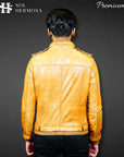 Men's Bomber Leather Jacket - Dean
