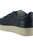 Elegant Navy Blue Leather Sneakers