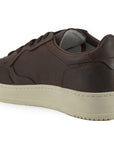 Exclusive Leather Fabric Sneakers in Brown