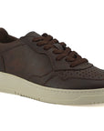 Exclusive Leather Fabric Sneakers in Brown