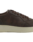 Exclusive Leather Fabric Sneakers in Brown