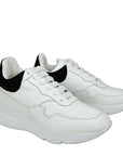 Alexander McQueen Women White Leather Suede Sneaker