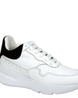 Alexander McQueen Women White Leather Suede Sneaker