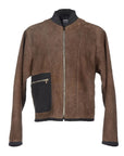 Elegant Leather & Wool Blend Jacket