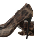 Elegant Leopard Print Sock Pumps Heels