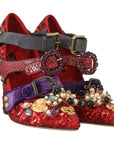 Red Bellucci Alta Moda Embellished Pumps