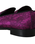 Elegant Silk-Wool Blend Loafers in Purple