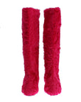 Elegant Pink Lambskin Fur Boots