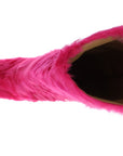 Elegant Pink Lambskin Fur Boots