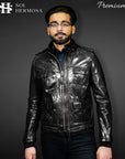 Bomber Leather Jacket For Men - Dean
