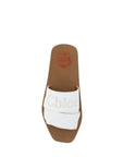 Elegant White Cotton Slide Sandals