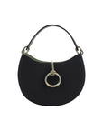 Elegant Black Calf Leather Shoulder Bag