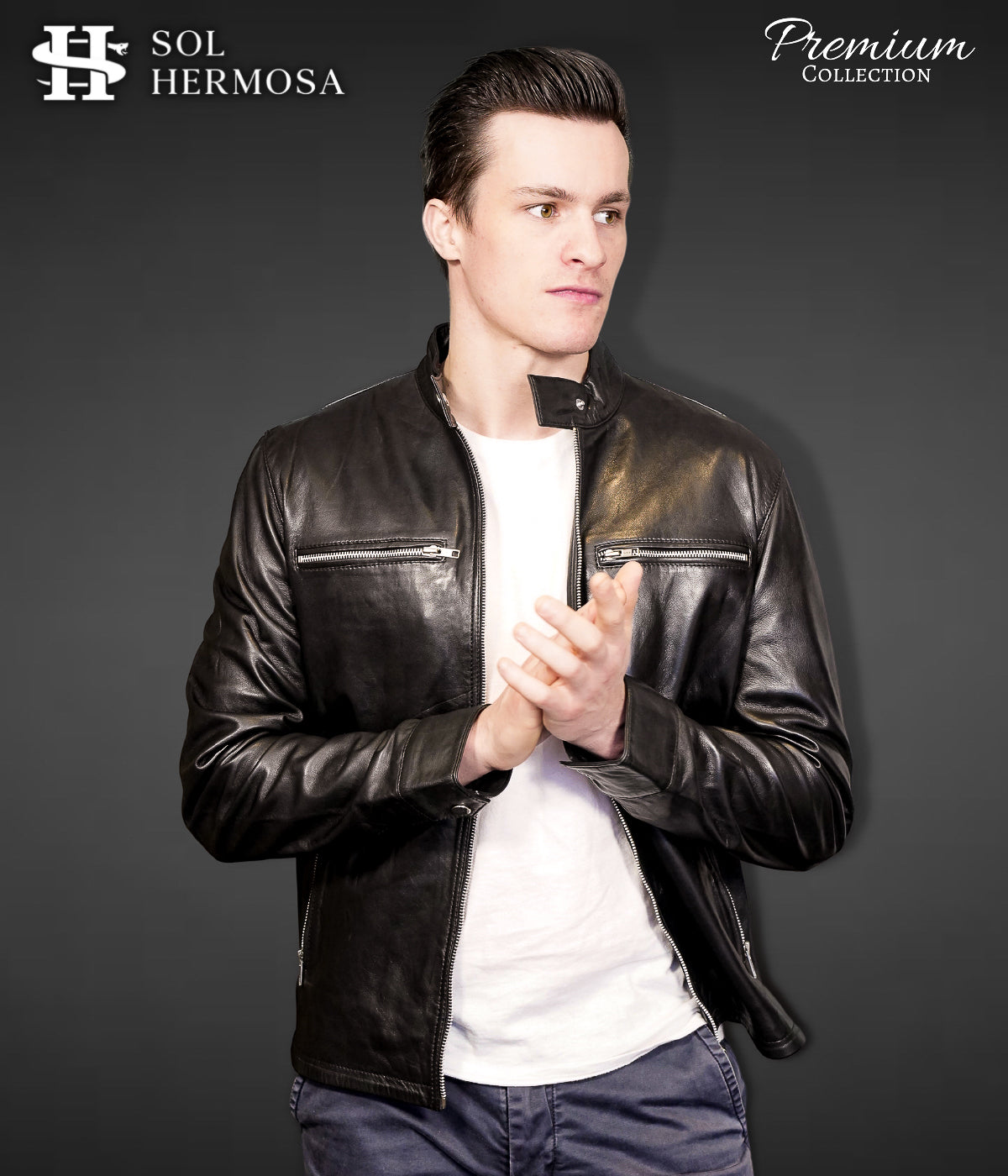 Men&#39;s Genuine Leather Jacket - Aether