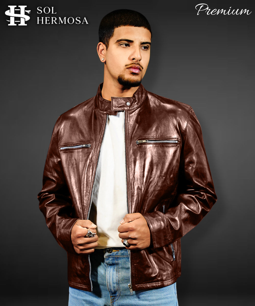 Men&#39;s Genuine Leather Jacket - Aether