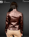 Women's Leather Biker Jacket - Metis