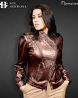 Motorcycle Leather Jacket For Women - Metis