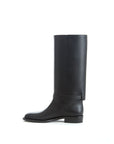 Equestrian Style Luxe Black Leather Boots