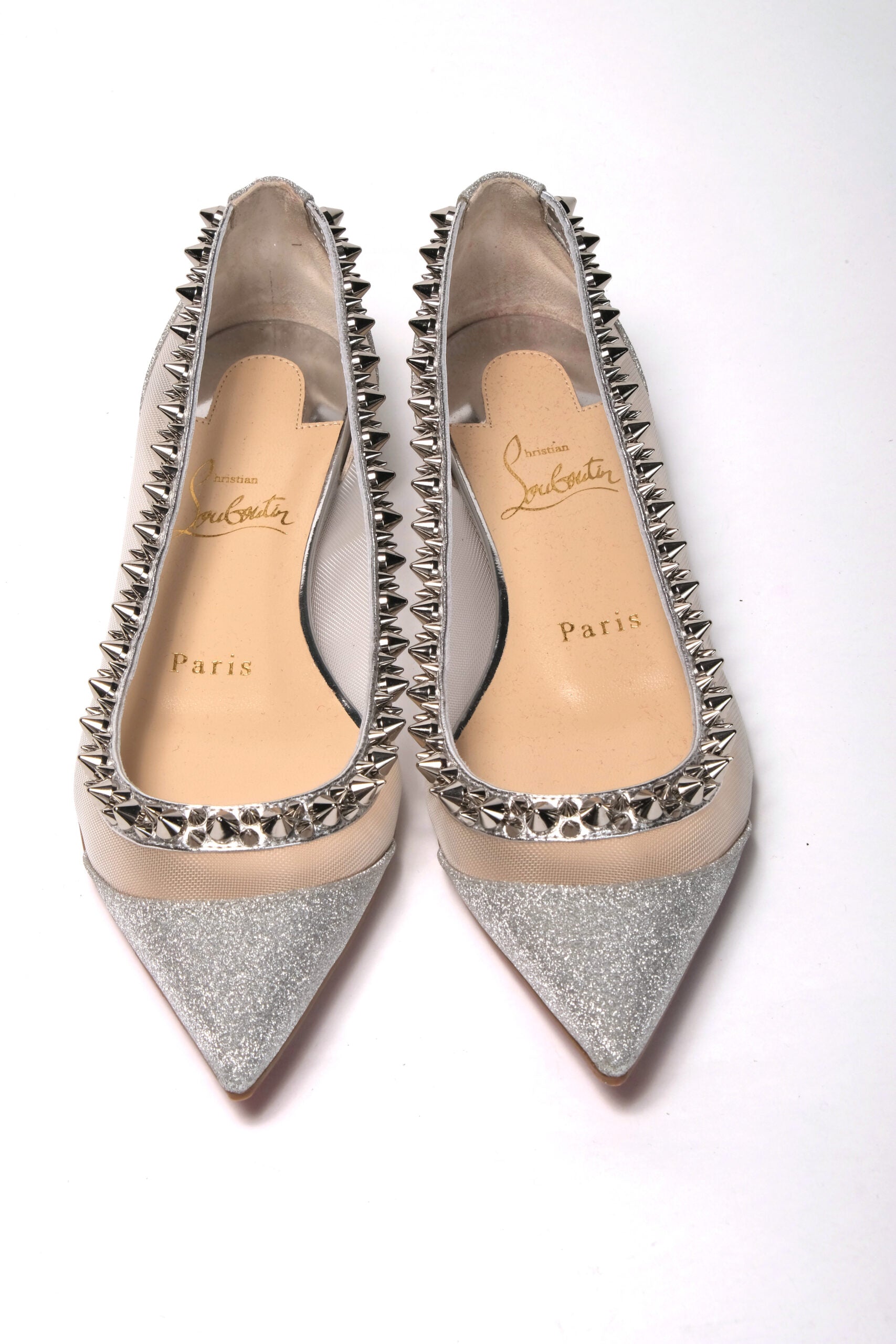 Silver Flat Point Toe Shoe