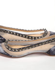 Multicolor Print Silver Flat Point Toe Shoe