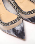 Multicolor Print Silver Flat Point Toe Shoe