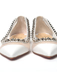 Bianco White silver Flat Point Toe Shoe