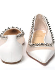 Bianco White silver Flat Point Toe Shoe