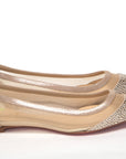 Silver Flat Point Toe Crystals Shoe