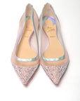 Silver Rose Flat Point Crystals Toe Shoe