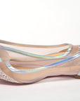 Silver Rose Flat Point Crystals Toe Shoe