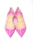 Hot Pink Suede Crystals Flat Point Toe Shoe