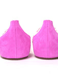 Hot Pink Suede Crystals Flat Point Toe Shoe