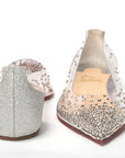 Silver Crystals Flat Point Toe Shoe