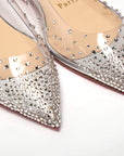 Silver Crystals Flat Point Toe Shoe