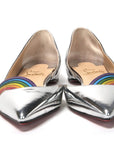 Silver Patentleather Flat Point Toe Shoe