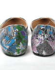 Multicolor Silver Flat Point Toe Shoe