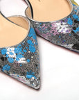 Multicolor Silver Flat Point Toe Shoe