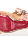 Multicolor Kitten Heel Studded Flat Shoes