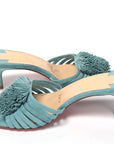 Noumea Blue Strappy Kitten Heel