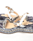 multicolor Multi Print And Stud Embellished Platform Sandal