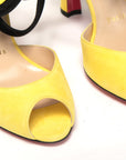 Yellow Black Peep Toe Flower Sandal