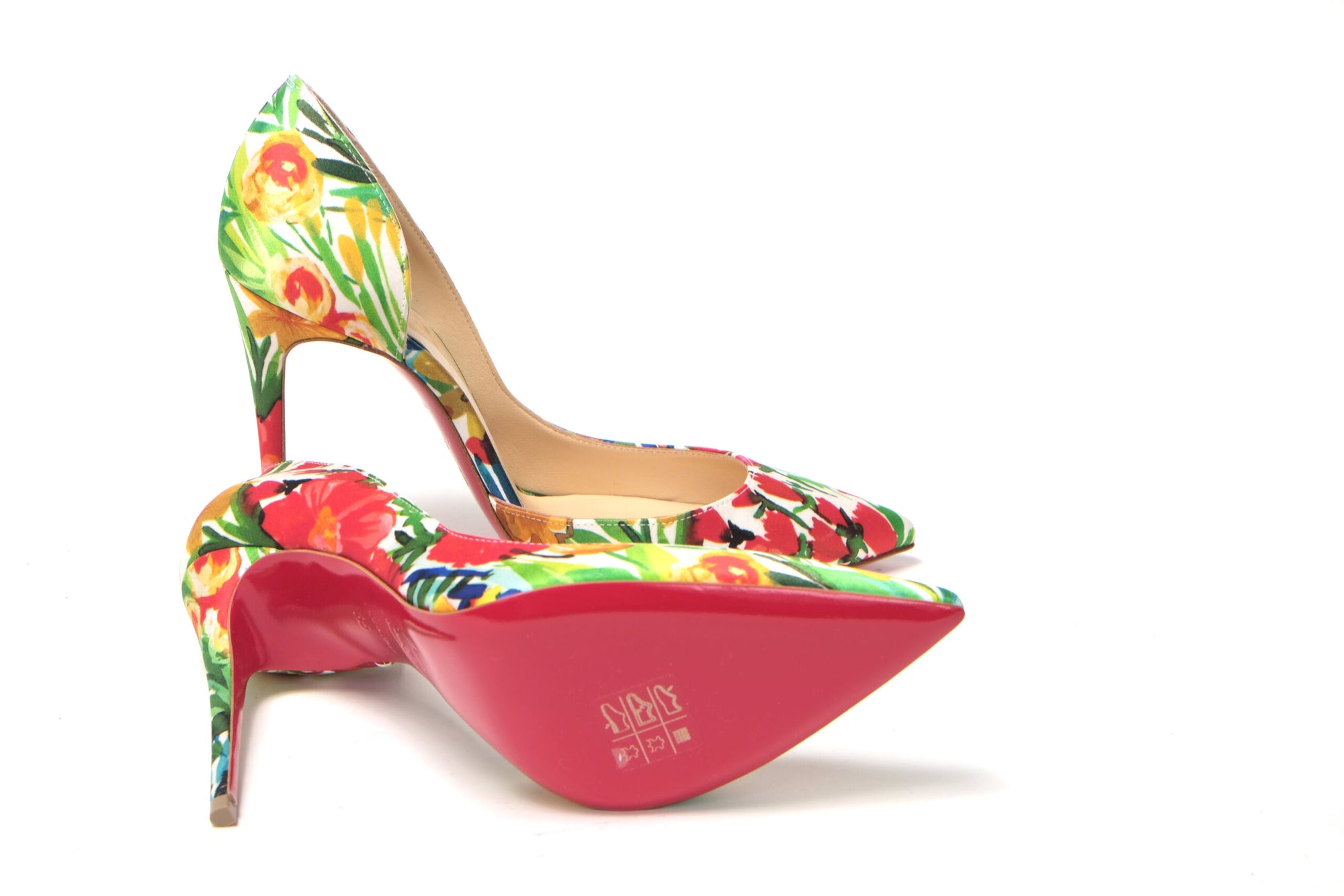 Multicolor Flower Printed High Heels Pumps Shoes