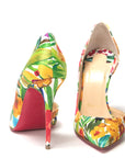 Multicolor Flower Printed High Heels Pumps Shoes