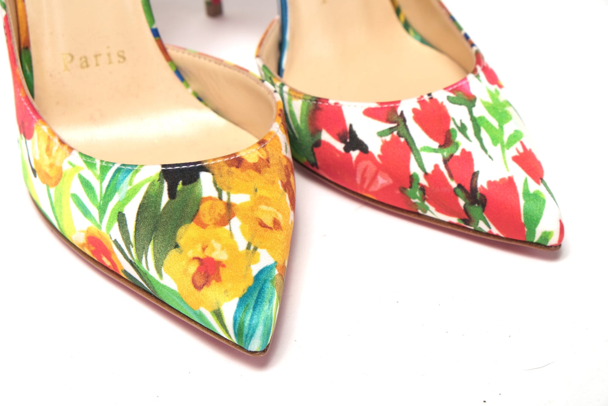 Multicolor Flower Printed High Heels Pumps Shoes