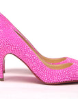 Hot Pink Embellished High Heels Pumps