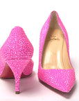 Hot Pink Embellished High Heels Pumps